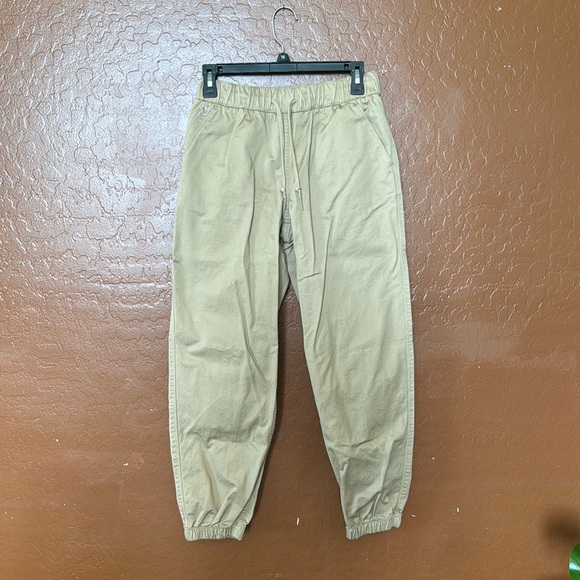 Converse Casual High-Rise Cotton Drawstring Joggers Women’s Pants XS Khaki - Picture 2 of 9